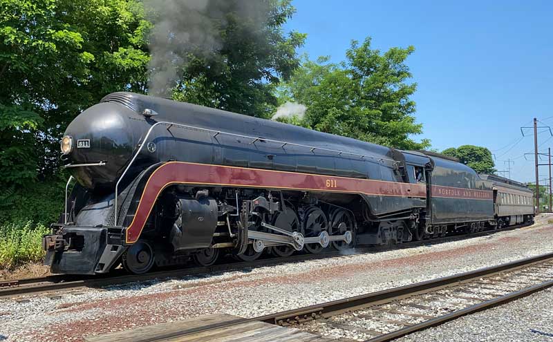 The Queen of Steam, Norfolk & Western #611 still leads many excursions. 