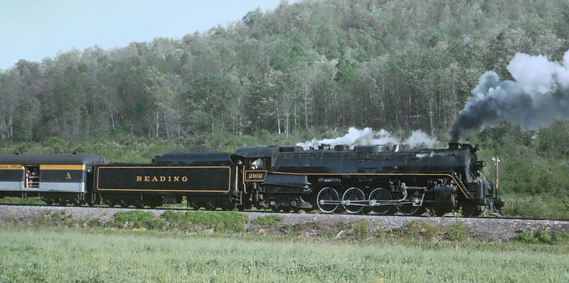 Reading #2102 running on the Greenbrier Railroad.