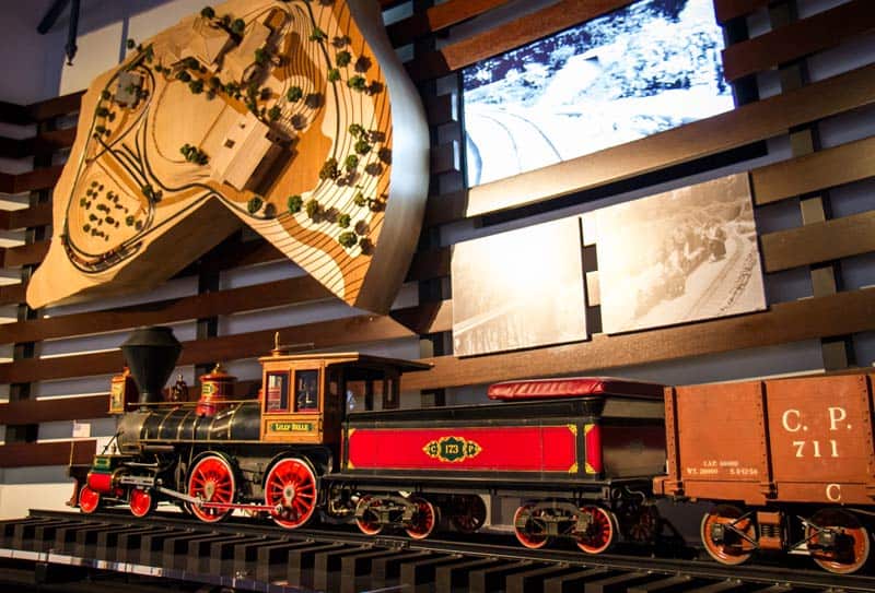 A miniature model of the Lilly Belle locomotive is on display at the Walt Disney Family Museum. 