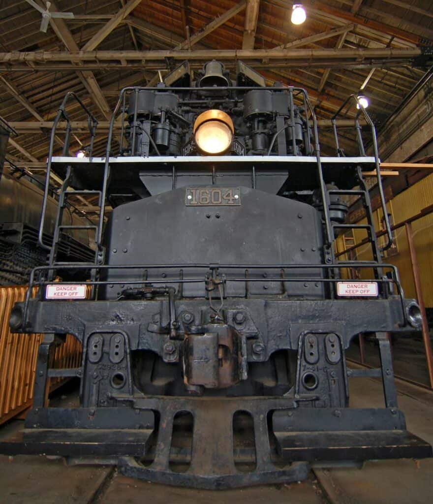 The front of C&O #1604 shows another perspective of how massive this locomotive is.