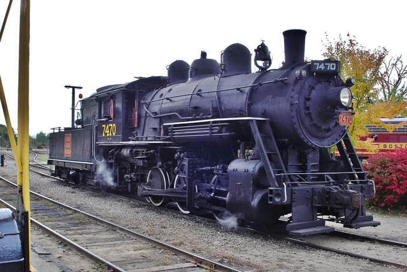 Conway Scenic #7470 warms up prior to leading an excursion.