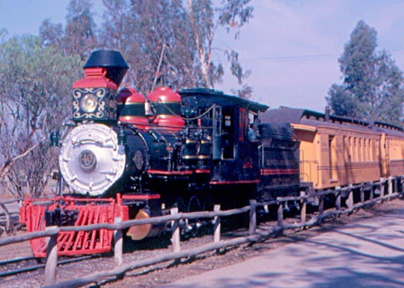 #40 leading a tour on the Ghost Town & Calico Railroad at Knott's Berry Farm.