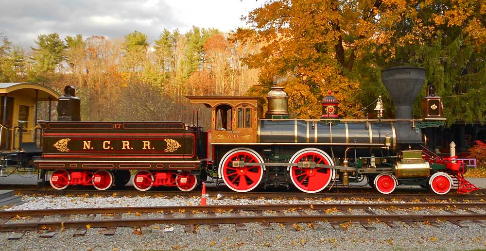 Northern Central #17 operates on the restored Northern Central Railroad, the same line on which Abraham Lincoln traveled from Washington DC to Gettysburg for the Gettysburg Address.