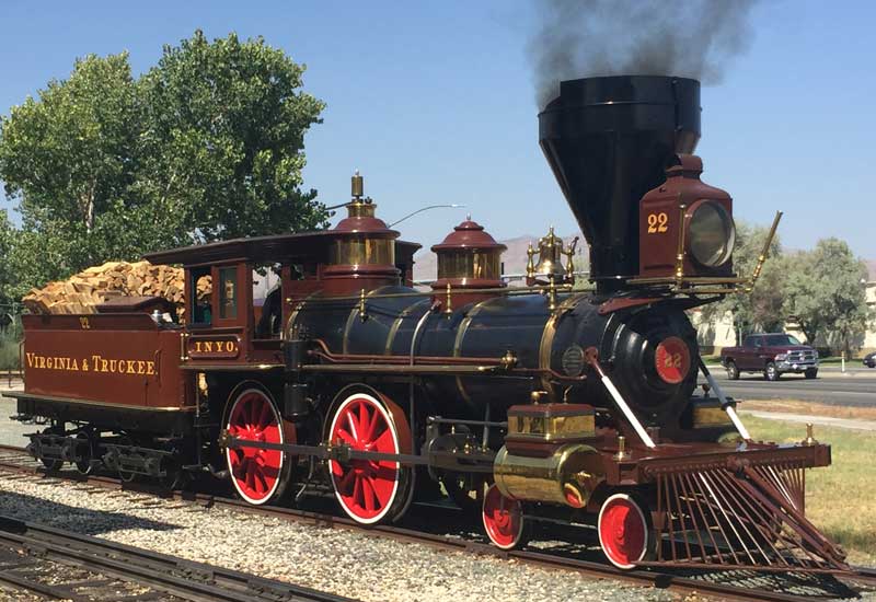 Virginia and Truckee #22 steaming up at the Nevada State Railroad Museum