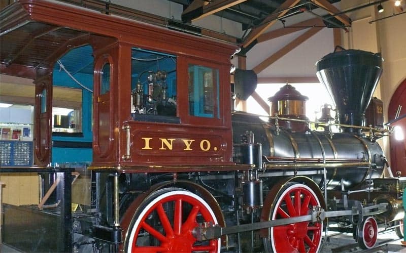 Virginia and Truckee #22, which goes by the moniker The Inyo, is on static display at the Nevada State Railroad Museum.