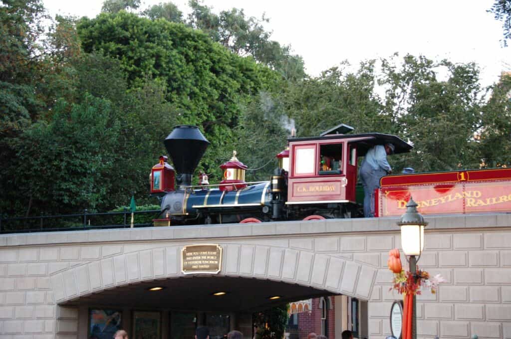  C.K. Holliday leads tours around the Disneyland Railroad