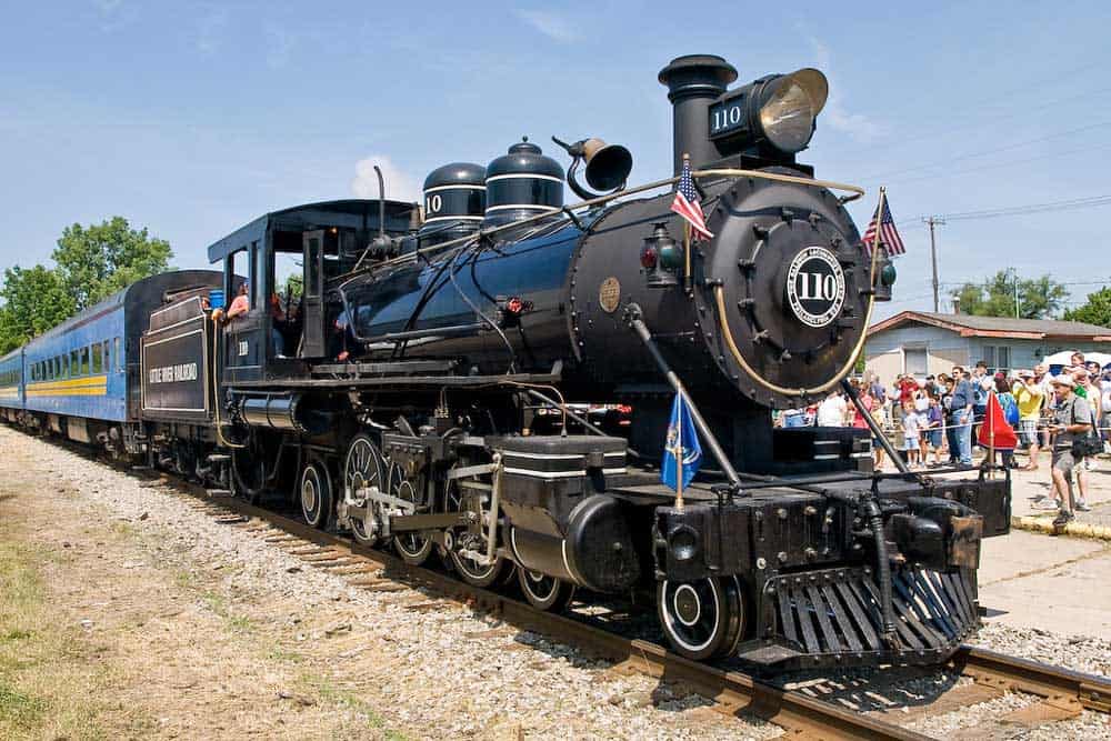 LR #110 preparing for one of its popular excursion trips as crowds gather.