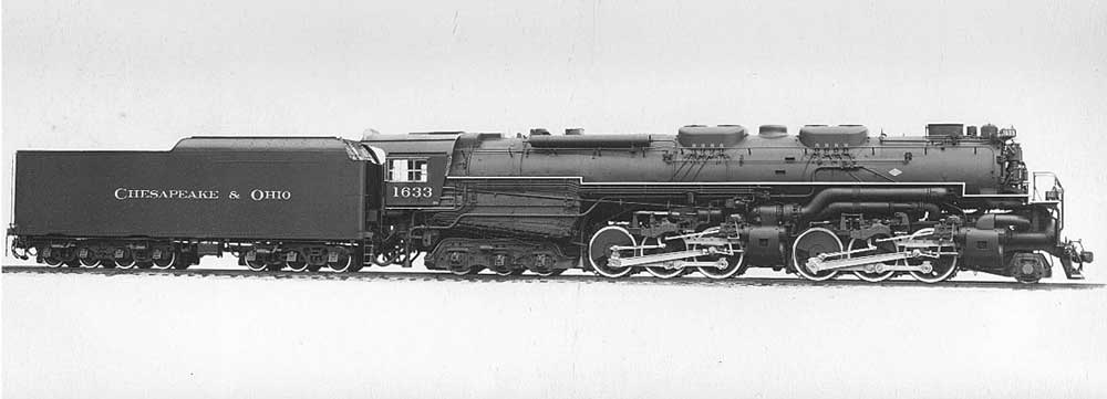 Lima Locomotive Works builders photo for C&O 1633, a 2-6-6-6 H-8 "Allegheny" class locomotive.