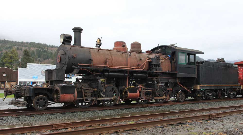 Deep River Logging #7 prior to restoration. Although cosmetically she wasn't pretty, mechanically she was in good enough shape to be restored and return to steam.