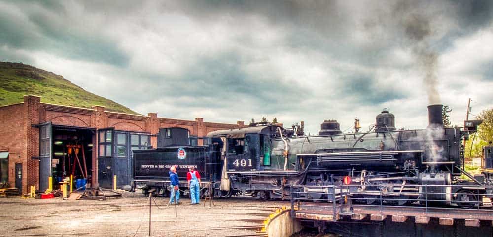 Rio Grande #491 at the Colorado Railroad Museum Roundhouse.