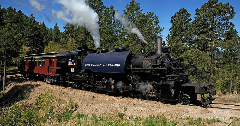 Black Hills Central #110 on a steam excursion.