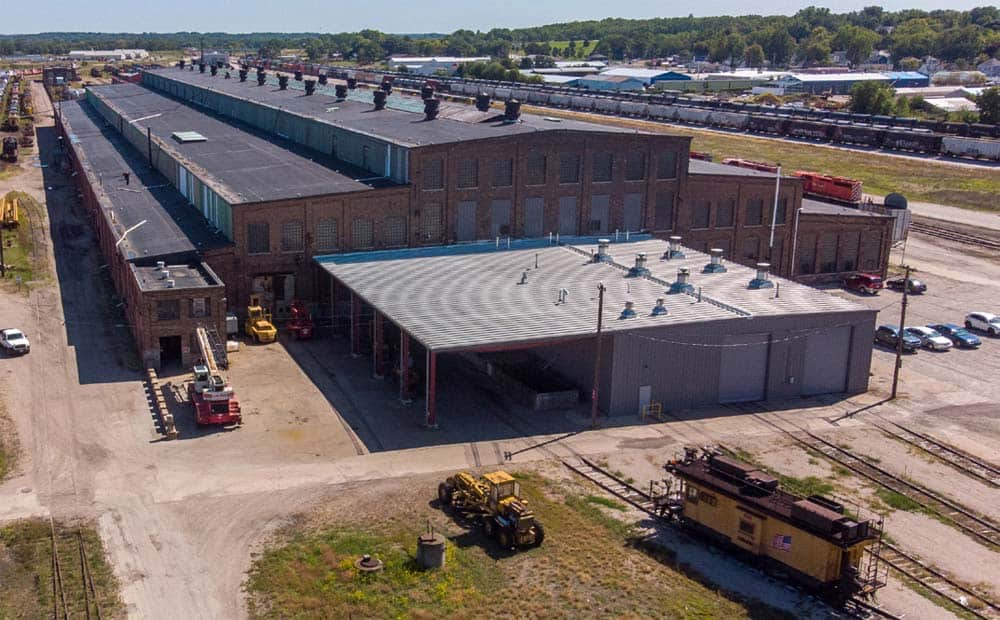 The newly acquired RRHMA shops. These are the former Rock Island shops in Silvis, Illinois.