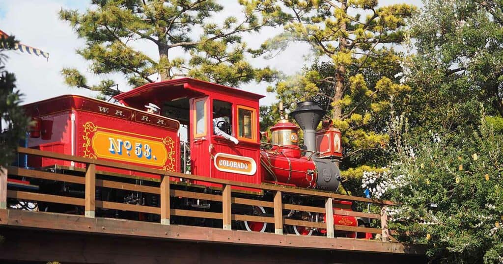 The Western River Railroad at Walt Disney World Tokyo features steam locomotives named after rivers in the United States.