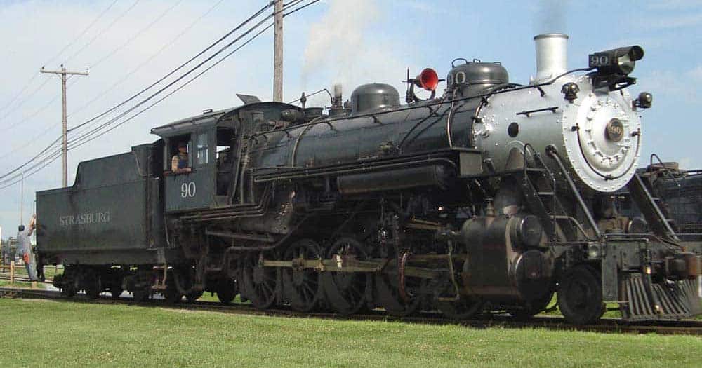 Strasburg #90 is one of the few 2-10-0 decapod type steam locomotives still operating