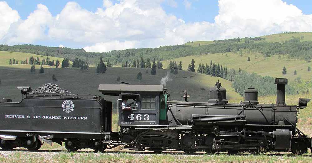 Cumbres and Toltec Scenic #463, seen here as D&RGW #463, steaming on an excursion