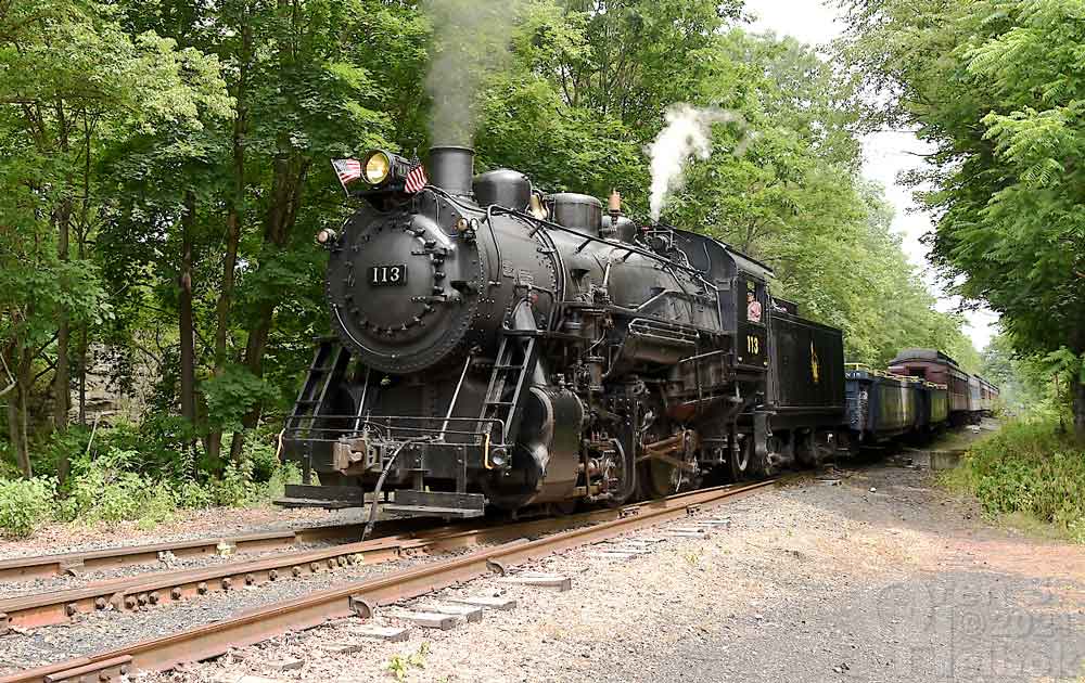 CNJ #113 leads an excursion after Project 113 brought her back to steam.