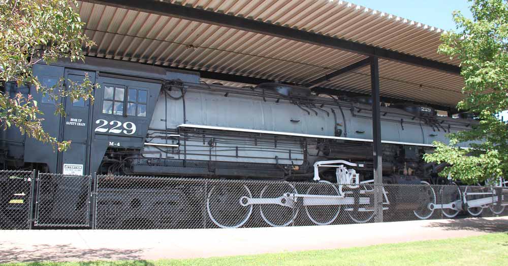 DM&IR #229, another Yellowstone type steam locomotive, is on static outdoor display in Minnesota, though she is covered.