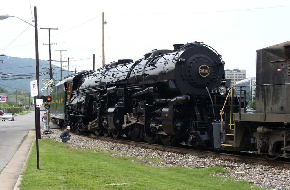 #1218 received a tow to the Virginia Museum of Transportation.