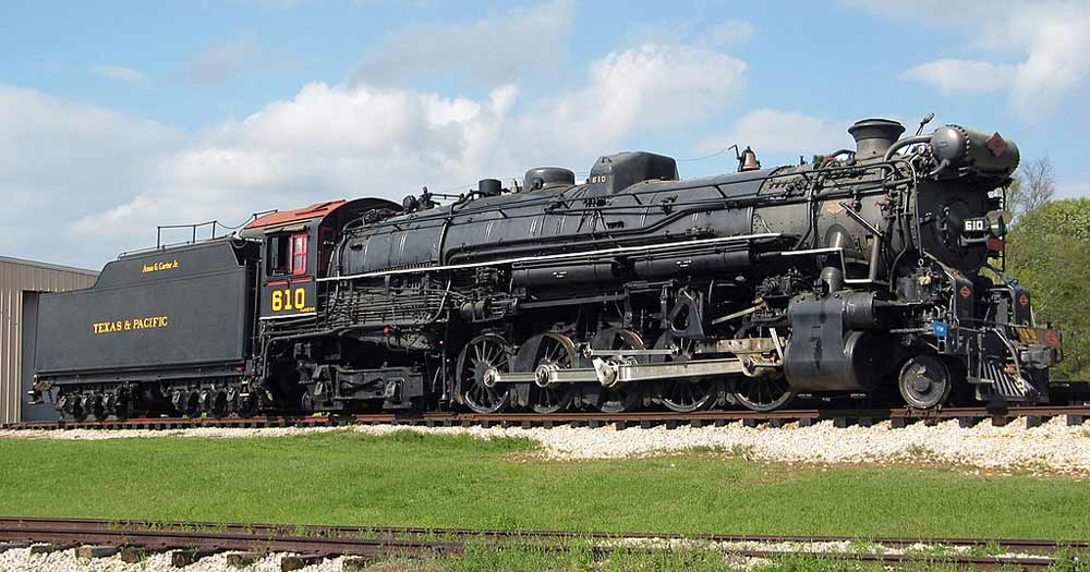 Texas & Pacific #610, on display in Palestine, Texas, is one of the few remaining Texas type steam locomotives.