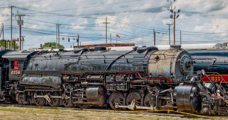 N&W #2156 on display with #611, part of the Norfolk & Western's 'Big Three'.