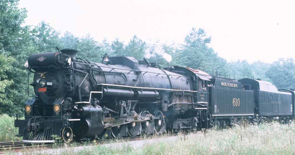 Texas & Pacific #610 leads an excursion on Southern Railways.