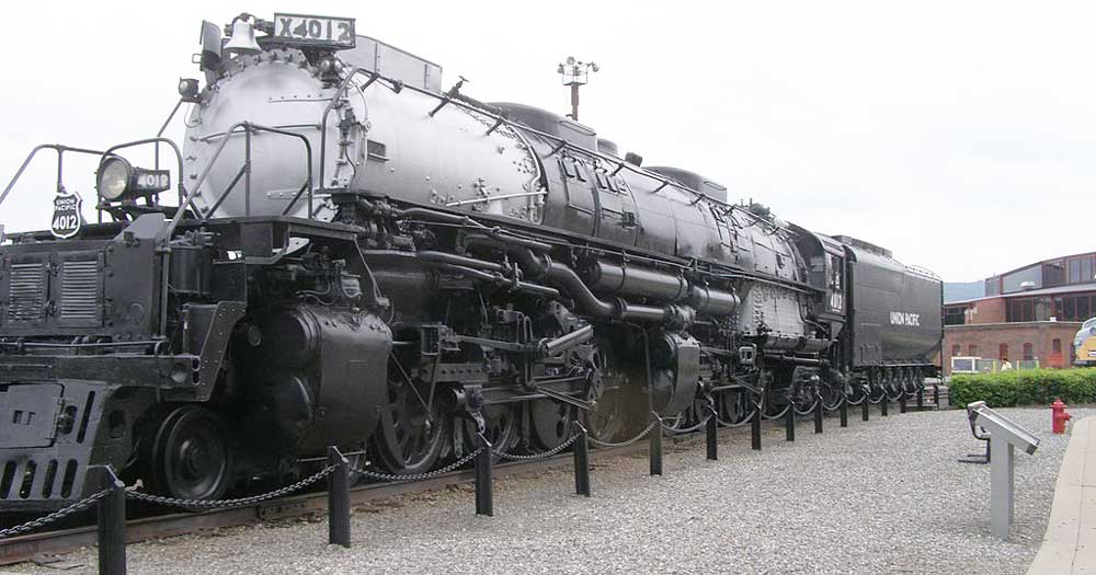 UP #4012 shown on display at Steamtown prior to restoration.