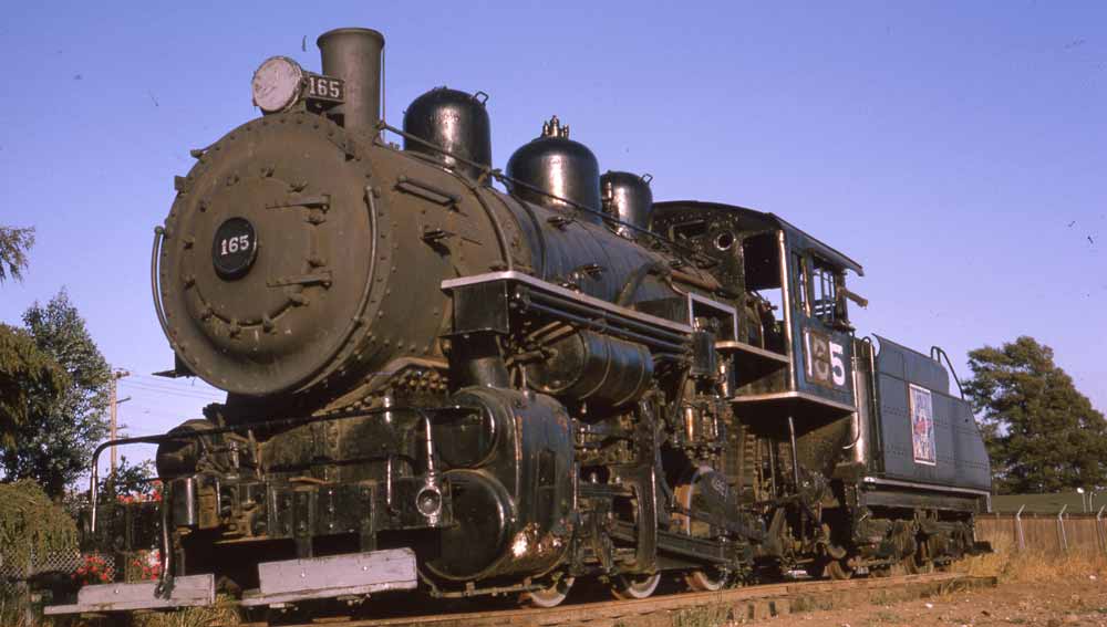 Western Pacific #165 waits her turn for restoration. (Photo courtesy of Feather River Rail Society Archives)