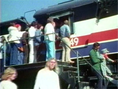 Southern Pacific 4449 in her American Freedom Train colors, on display in 1976.