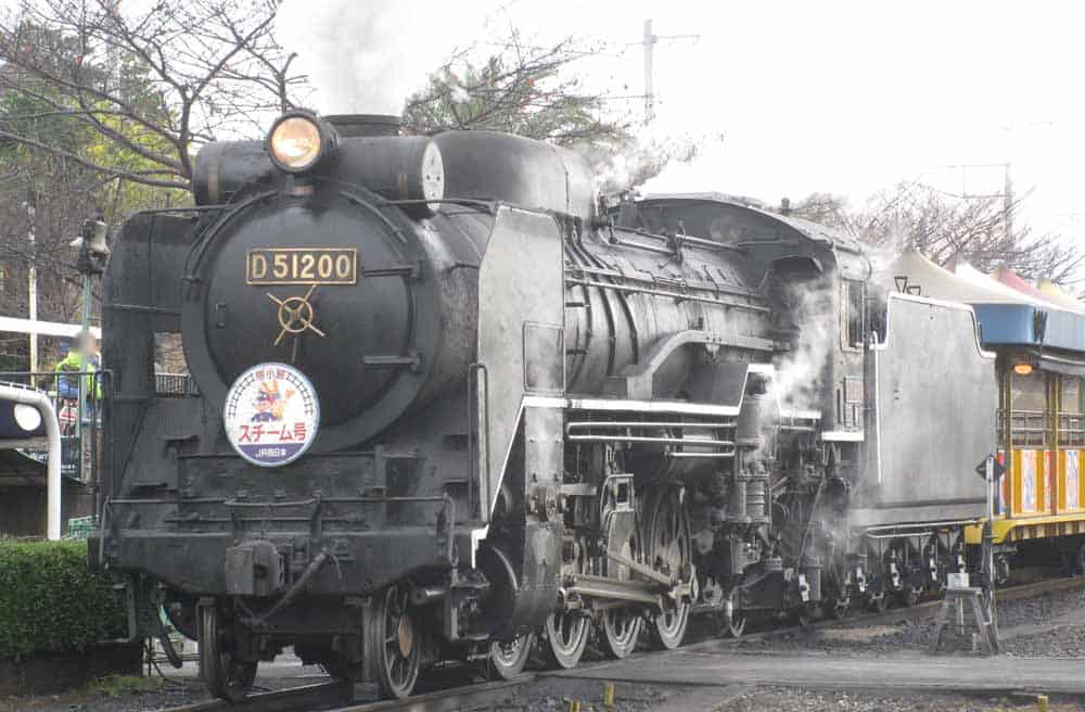 D51 Mikado #200 steams up at the Umekoji Steam Locomotive Museum in Kyoto, Japan.