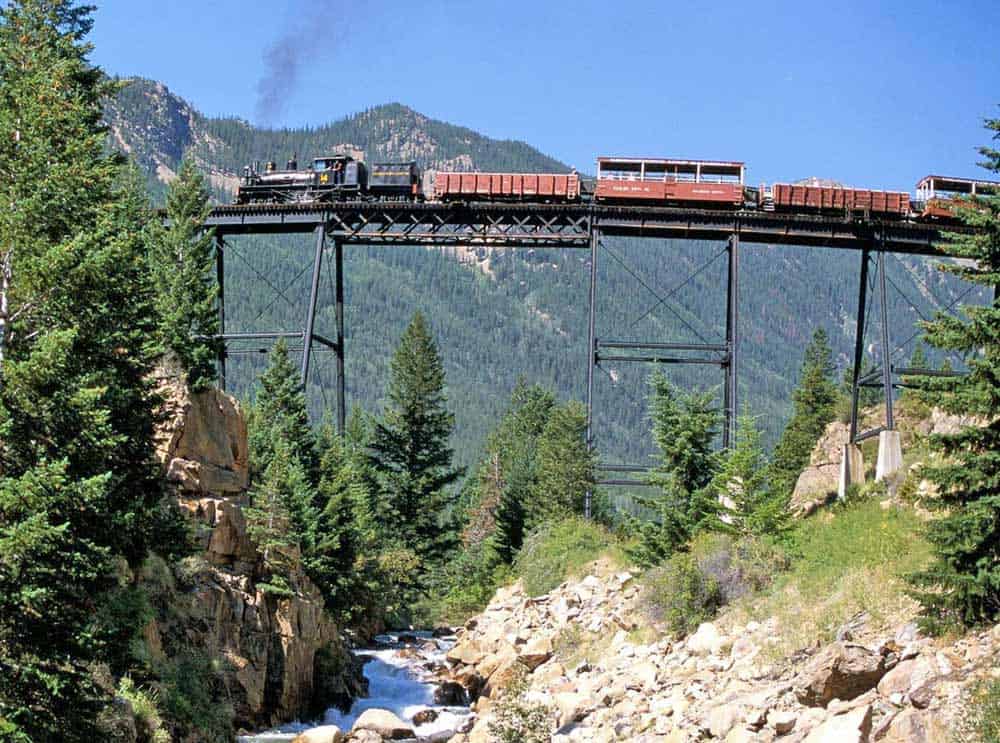 The new "High Bridge" over Clear Creek offers amazing views as excursions run on the Georgetown Loop.